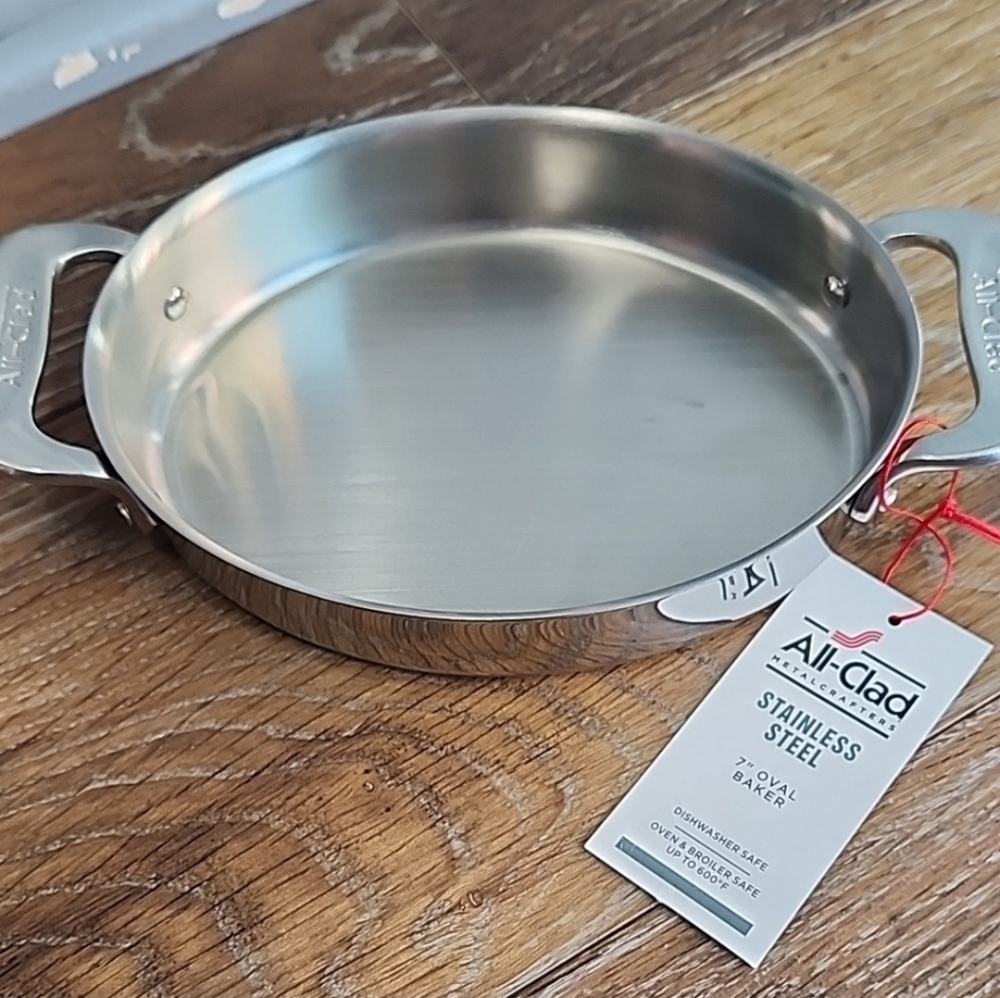 NWT All-Clad 7" Oval Baker Stainless Steel